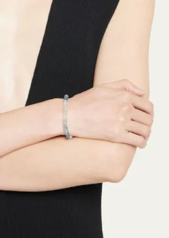 Sydney Evan14K Gold 6mm Diamond Rondelle on Aqua Faceted Rondelle Bead Bracelet