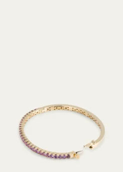 Sydney Evan14K Gold Pave Amethyst Bangle Bracelet