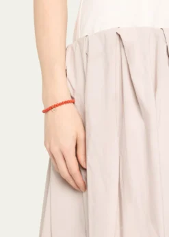 Sydney Evan14K Large Evil Eye Charm on Peach Coral Bracelet