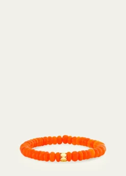 Sydney Evan14K Marquise Rondelle on Orange Opal Stretch Bracelet