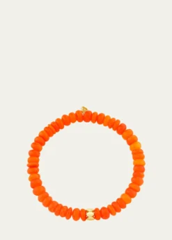 Sydney Evan14K Marquise Rondelle on Orange Opal Stretch Bracelet