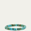 Sydney Evan14K Mini Pave Daisy on Turquoise Bracelet
