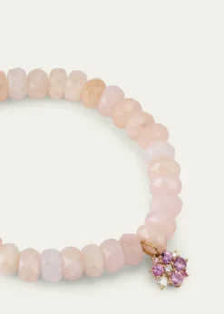 Sydney Evan14k Morganite Beaded Bracelet with Disc Charm