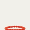 Sydney Evan14K Mushroom Charm on Peach Coral Stretch Bracelet