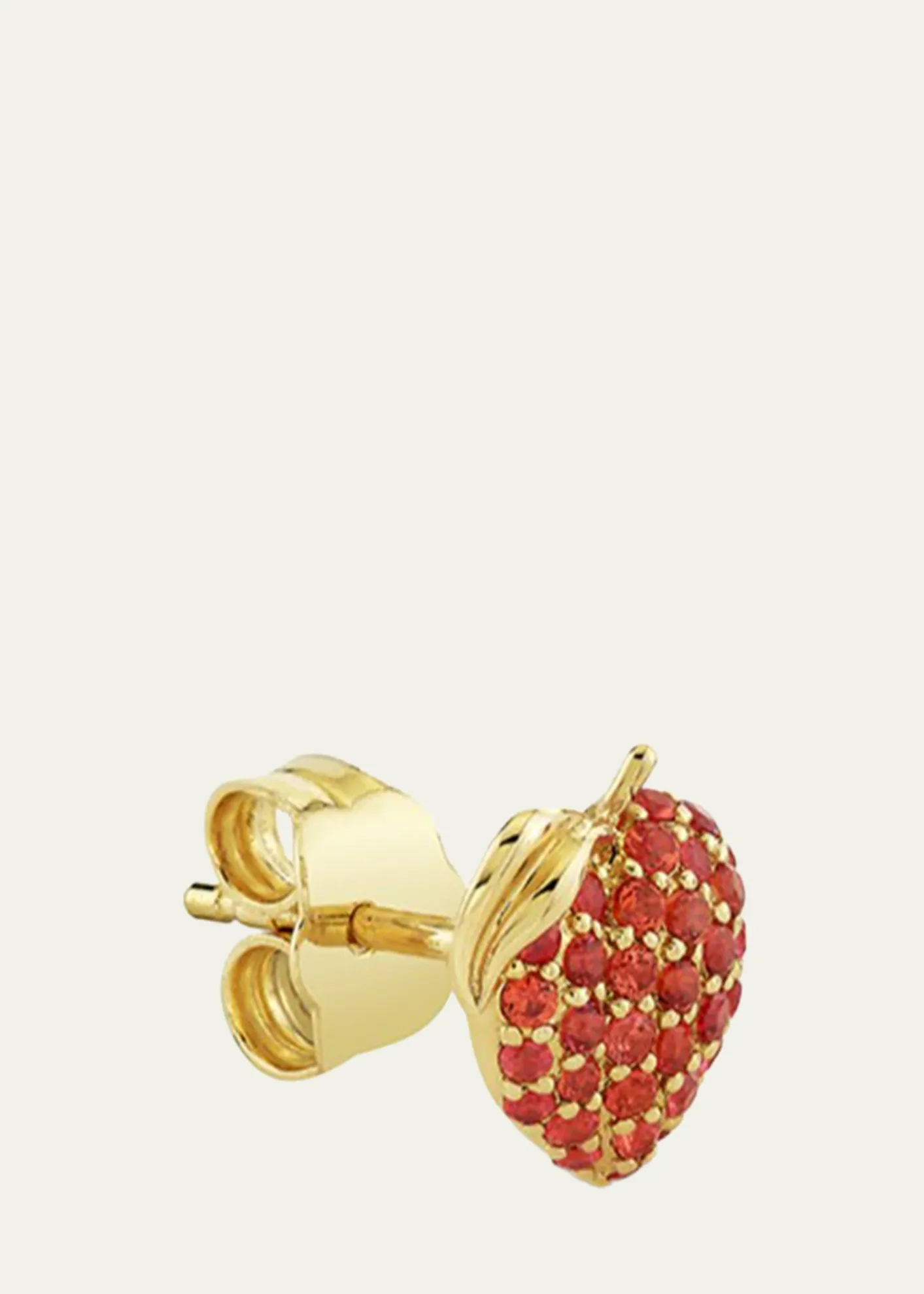 Sydney Evan14K Orange Sapphire Peach Stud Earring, Single (Right)
