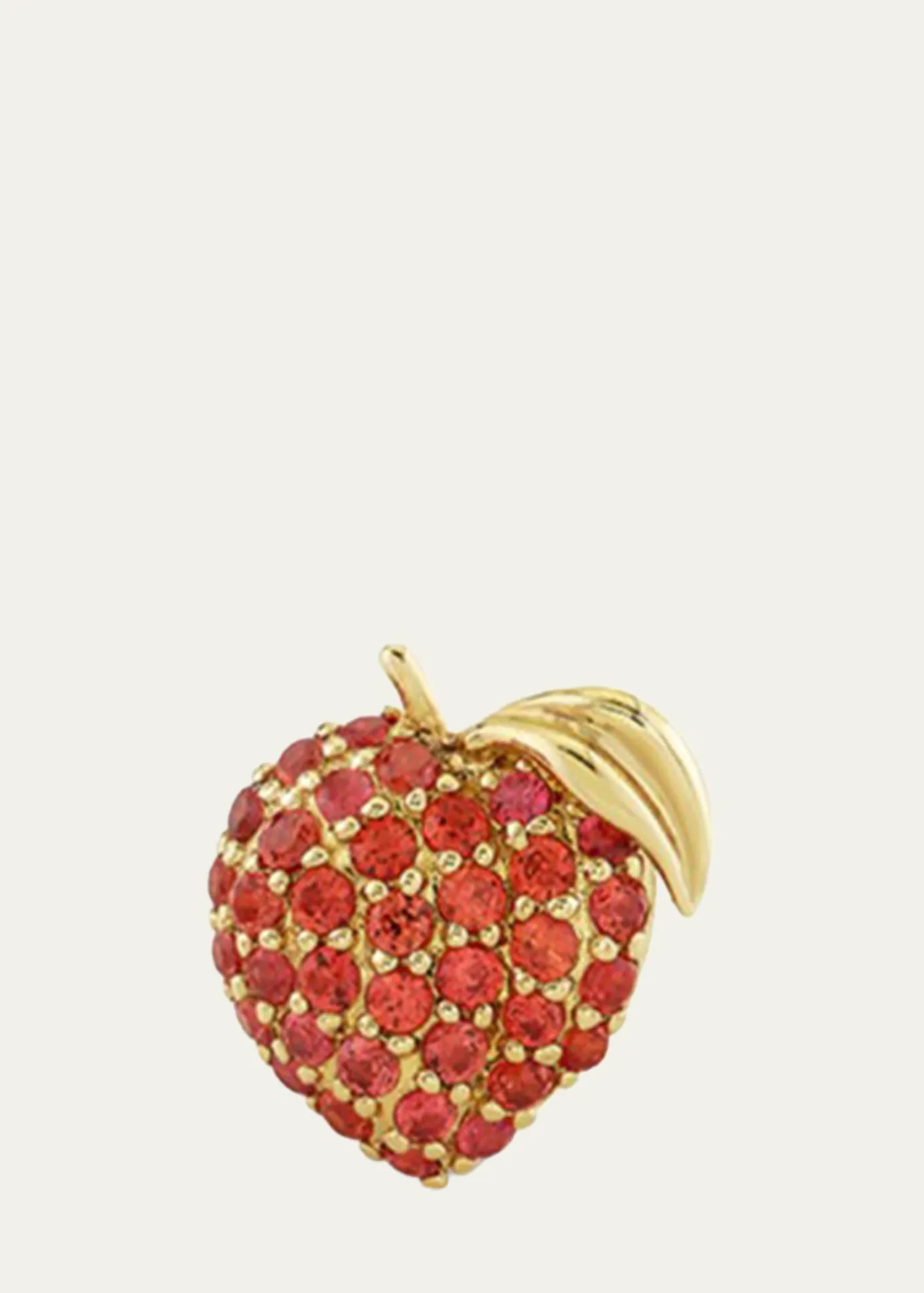 Sydney Evan14K Orange Sapphire Peach Stud Earring, Single (Left)