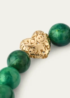 Sydney Evan14K Puffy Icon Wallpaper Heart on Green Bead Bracelet