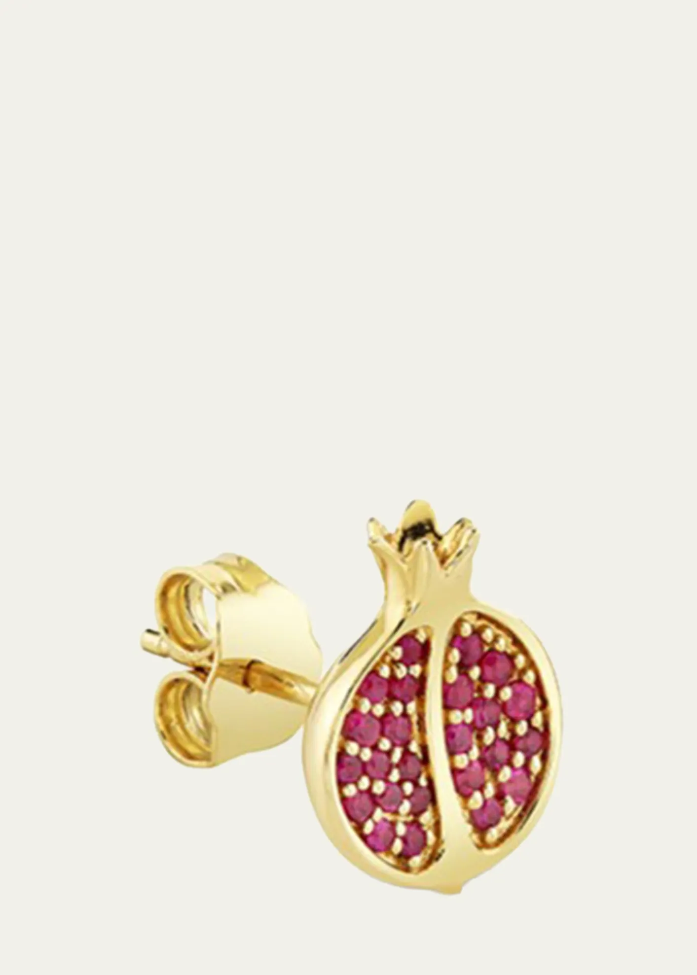 Sydney Evan14K Ruby Pomegranate Stud Earring, Single (Right)