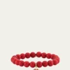Sydney Evan14K Ruby Pomegranate on Red Jade Beaded Stretch Bracelet