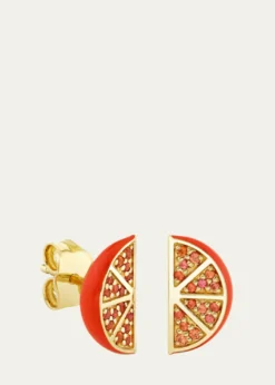 Sydney Evan14K Sapphire Orange Slice Stud Earrings