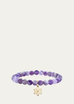 Sydney Evan14K Single Diamond Daisy on Amethyst Bracelet