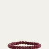 Sydney Evan14K Small Ruby Lips on Red Corundum Stretch Bracelet