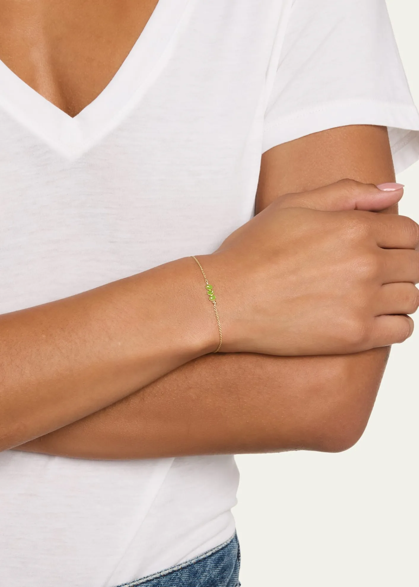 Sydney Evan14K Three Olives Fixed Bracelet