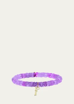 Sydney Evan14K Tiny Love Script on Purple Opal Bracelet