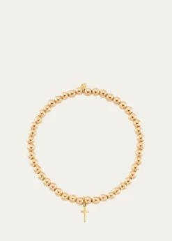 Sydney Evan14K Tiny Pure Cross Charm Bracelet