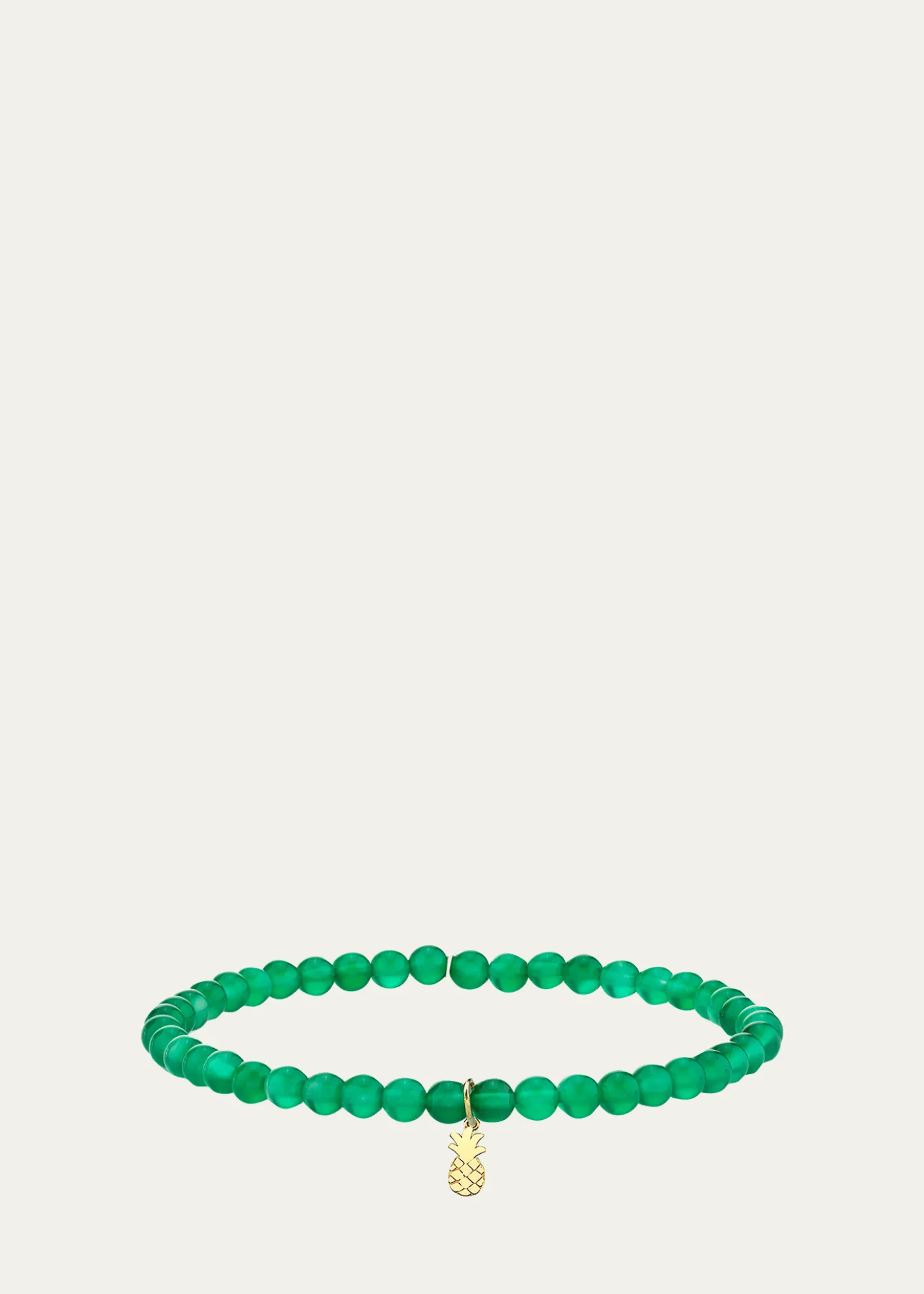 Sydney Evan14K Tiny Pure Pineapple on Green Onyx Bracelet