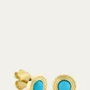 Sydney Evan14K Turquoise Fluted Bezel Stud Earrings