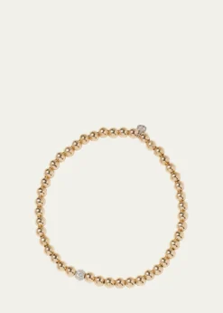 Sydney Evan14k White Gold Diamond Bead Ball Bracelet