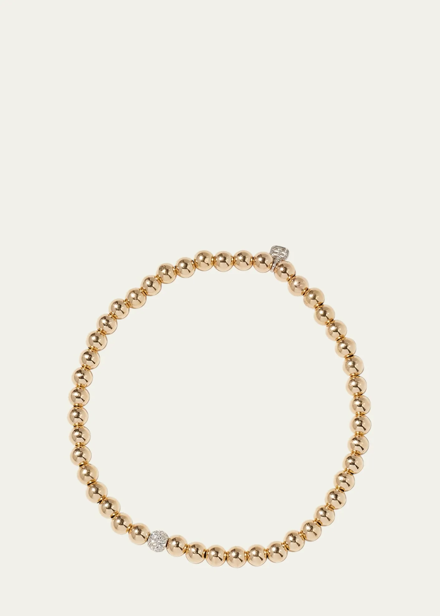 Sydney Evan14k White Gold Diamond Bead Ball Bracelet