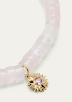 Sydney Evan14K Yellow Gold Solar Compass Pink Sapphire Charm Bracelet