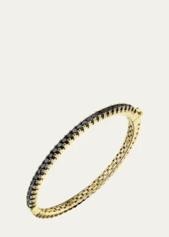 Sydney Evan14K Yellow Gold Large Double Sided Pave Diamond Bangle