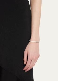 Sydney Evan14K Yellow Gold Scallop Edge Pave Rondelle and Mother-of-Pearl Bracelet
