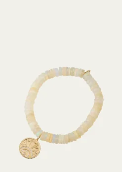 Sydney Evan14K Yellow Gold Small Pave Diamond Luck Coin Bracelet