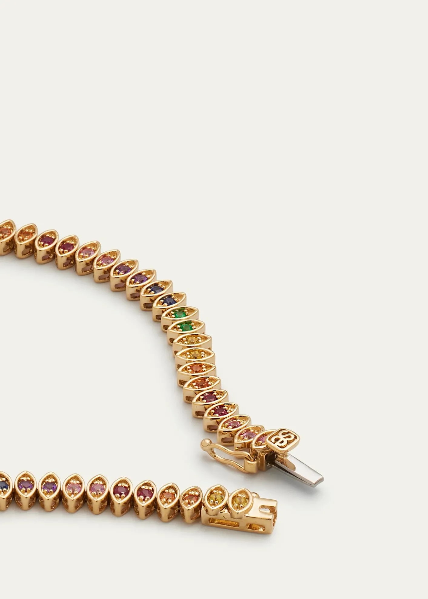 Sydney Evan14k Yellow Gold Marquise Evil Eye Tennis Bracelet