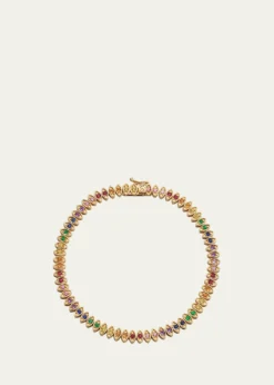 Sydney Evan14k Yellow Gold Marquise Evil Eye Tennis Bracelet