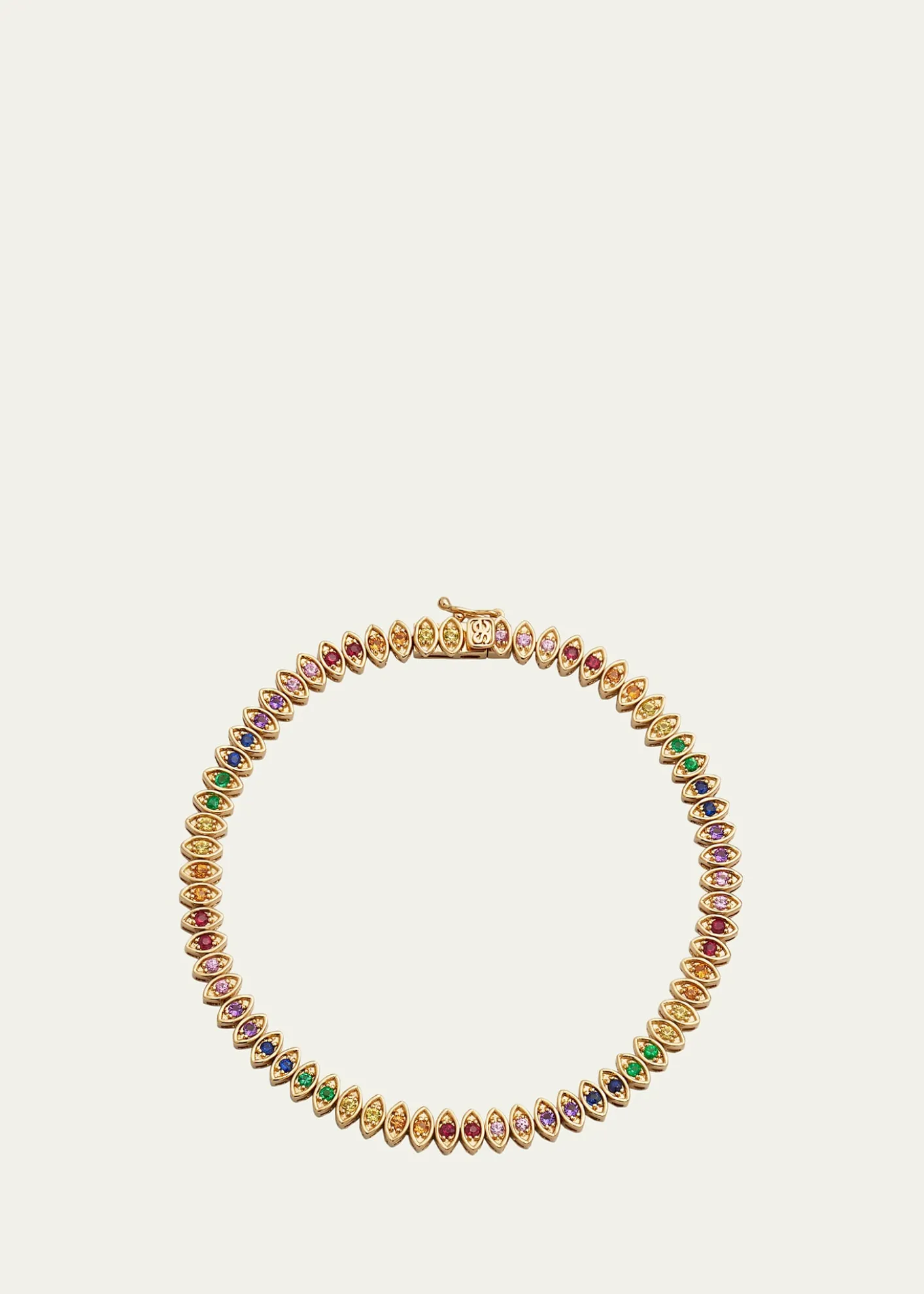 Sydney Evan14k Yellow Gold Marquise Evil Eye Tennis Bracelet