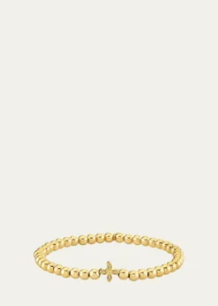 Sydney Evan14K Yellow Gold Small Marquis Eye Bead Bracelet