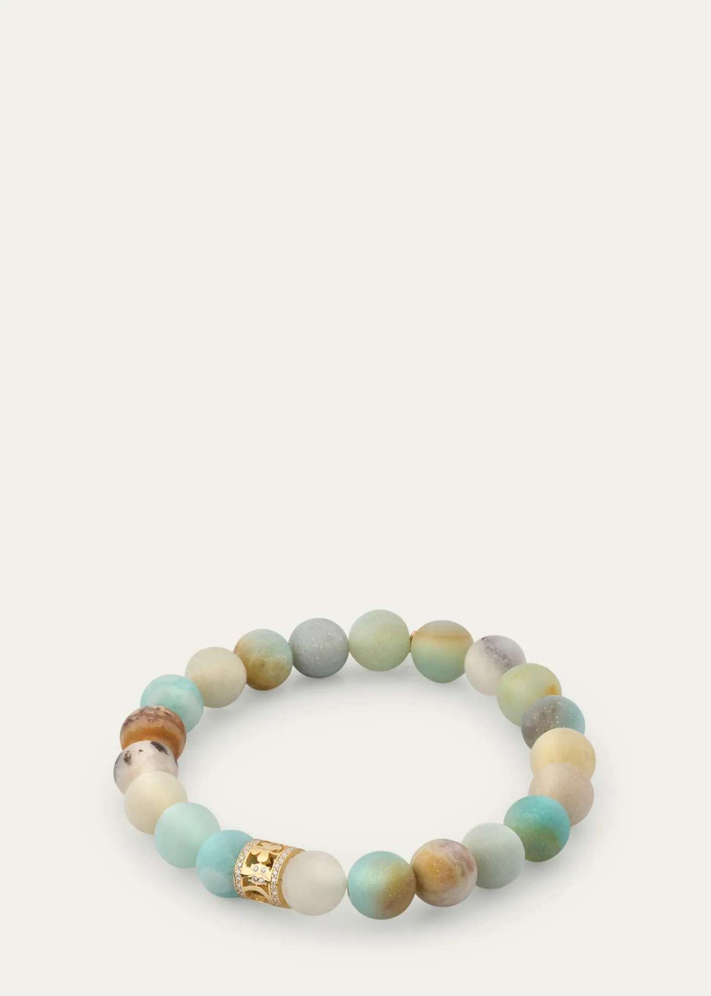 Sydney Evan14K Yellow Gold Lucky Rondelle Amazonite Bracelet