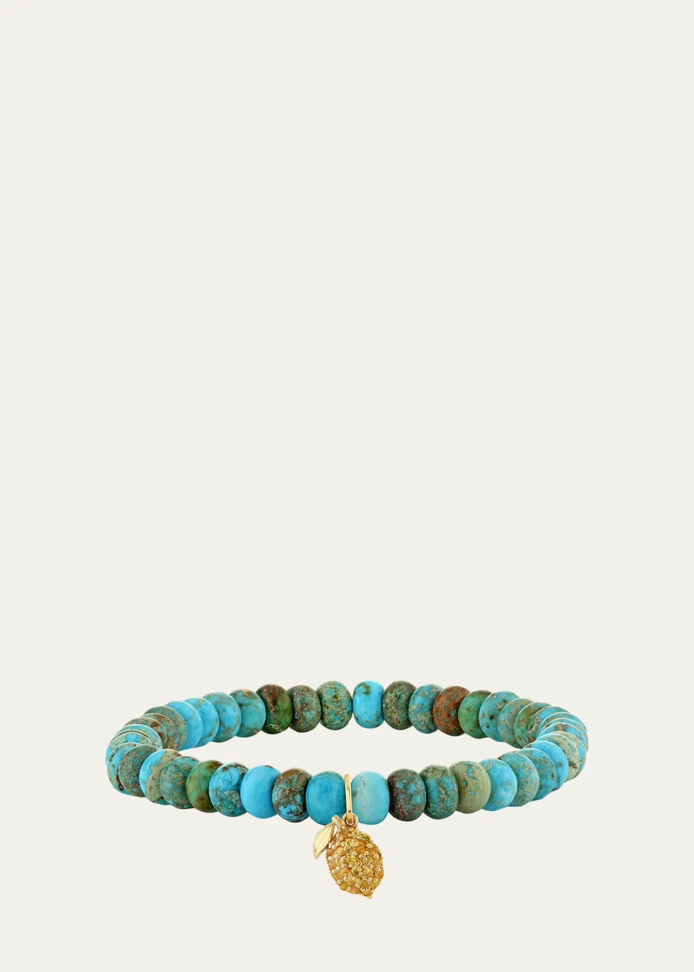 Sydney Evan14K Yellow Sapphire Lemon Charm on Turquoise Bracelet