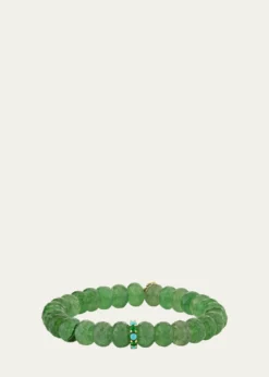 Sydney EvanLarge Cocktail Emerald and Turquoise Rondelle Bracelet, 8mm