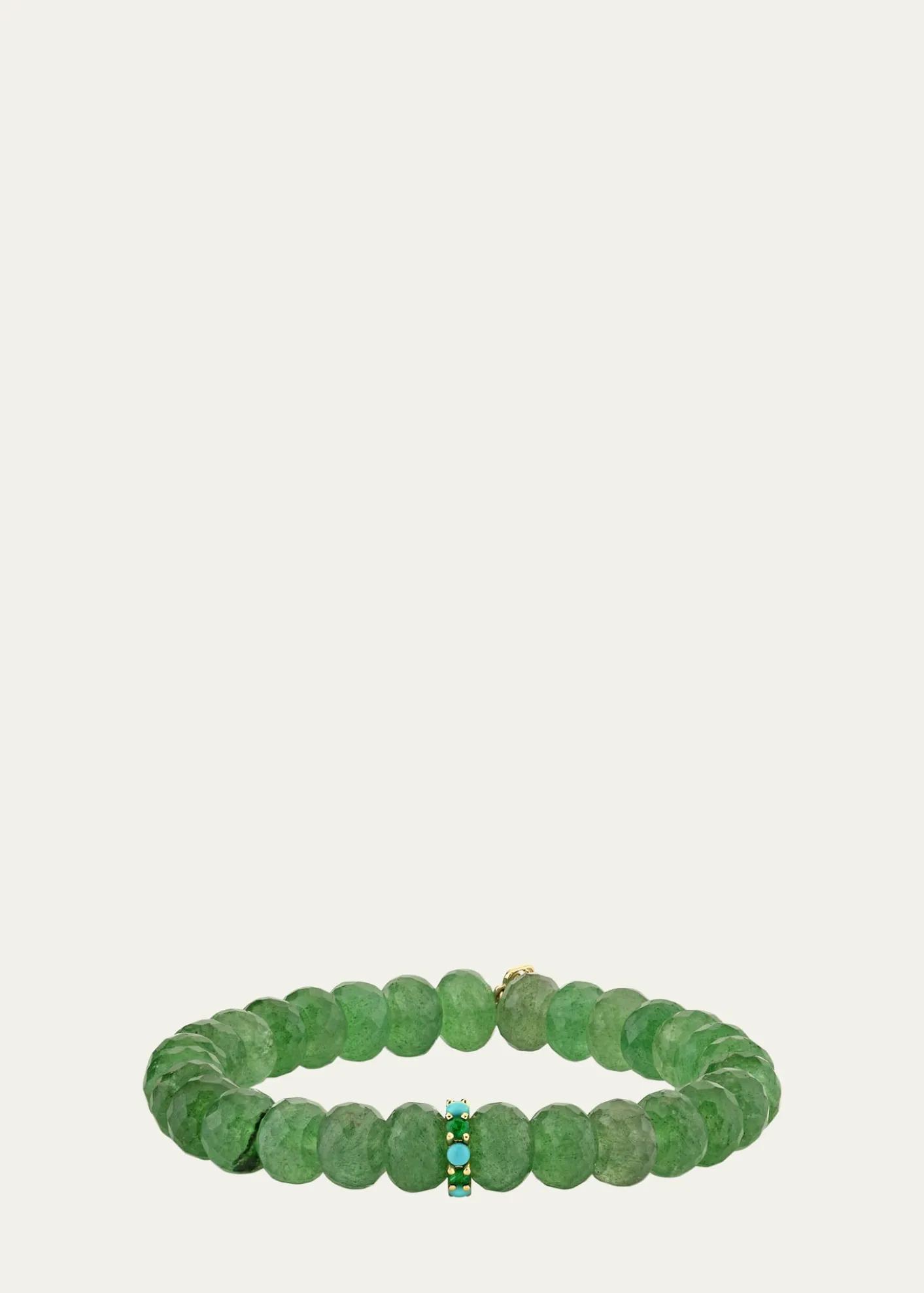Sydney EvanLarge Cocktail Emerald and Turquoise Rondelle Bracelet, 8mm