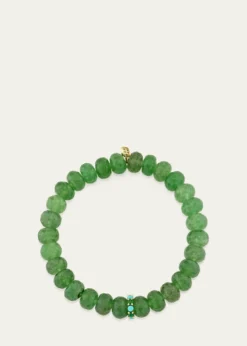 Sydney EvanLarge Cocktail Emerald and Turquoise Rondelle Bracelet, 8mm