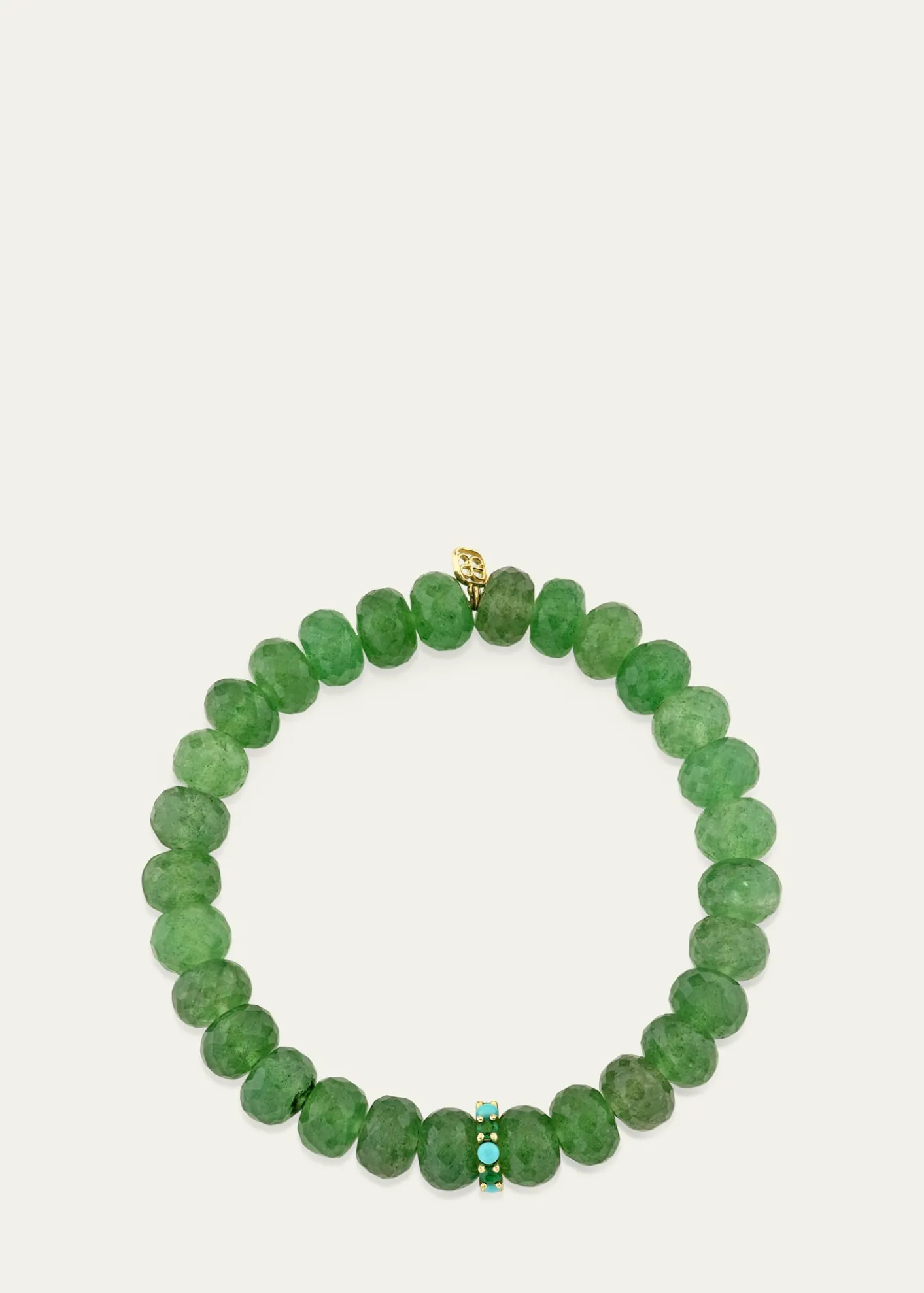 Sydney EvanLarge Cocktail Emerald and Turquoise Rondelle Bracelet, 8mm