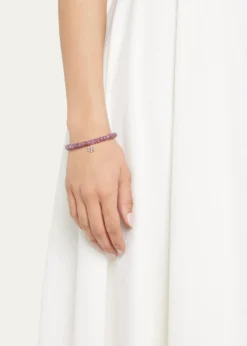 Sydney EvanMarquise Eye Prong-Set Flower on Pink Sapphire Bead Bracelet