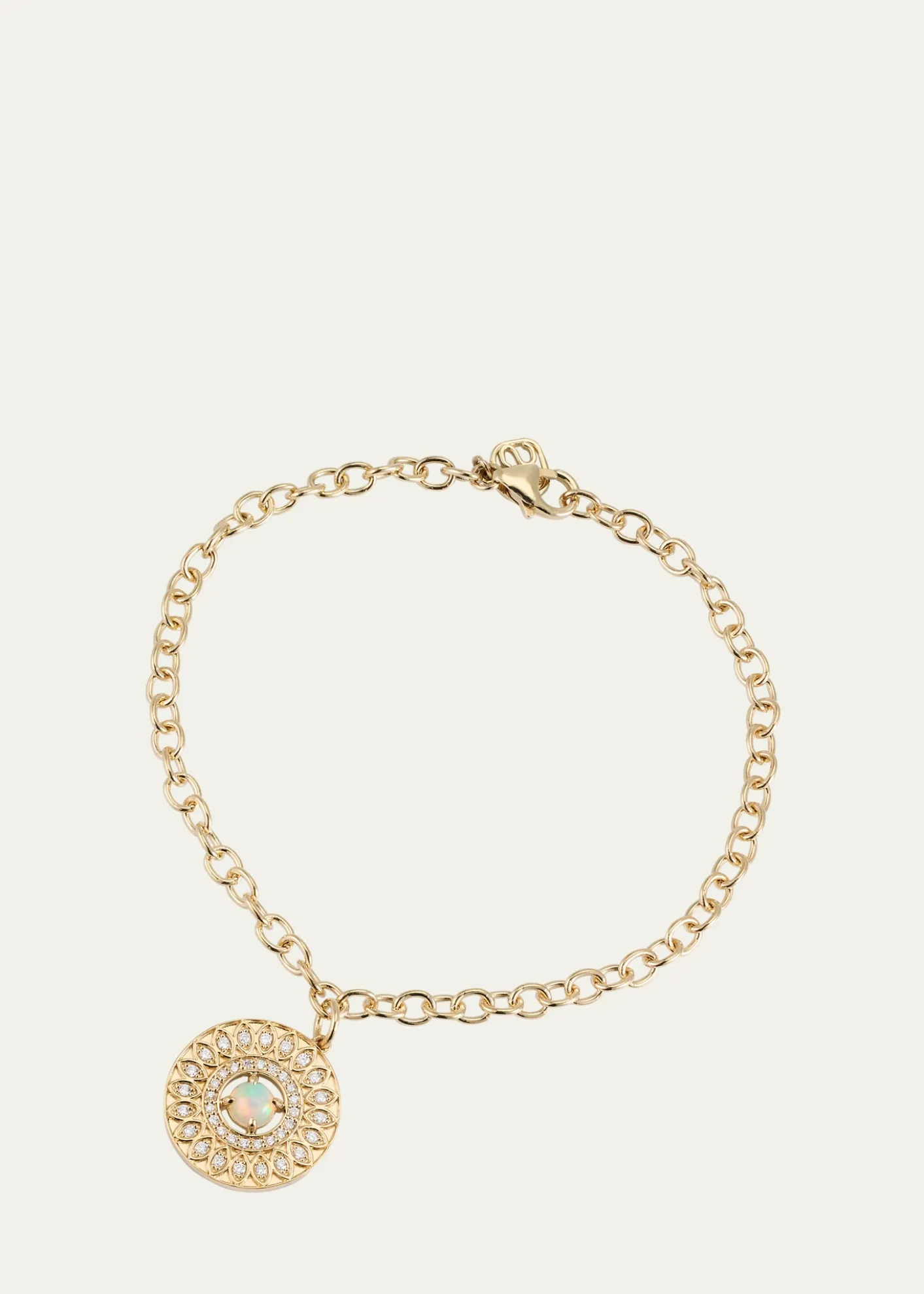 Sydney EvanMarquise Eye Wheel Charm, Opal and Diamond Chain Bracelet