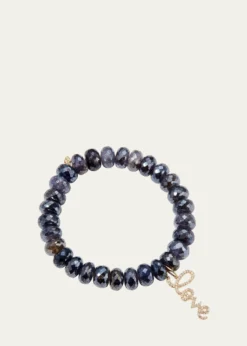 Sydney EvanMedium Love Script on 10mm Iolite Bracelet