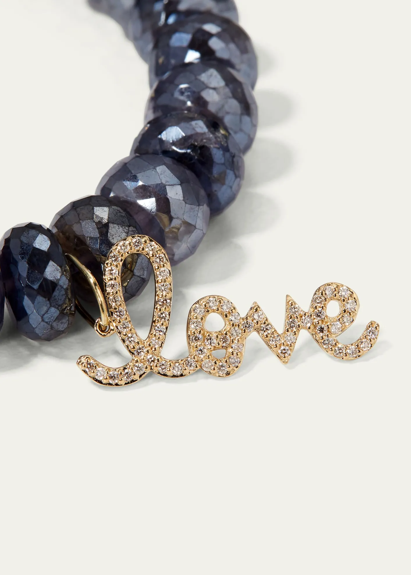 Sydney EvanMedium Love Script on 10mm Iolite Bracelet