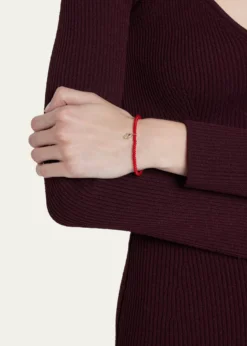 Sydney Evan3mm Beaded Coral Bracelet with Diamond Hamsa Pendant