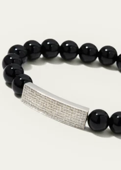 Sydney Evan8mm Black Onyx and Diamond Bar Bracelet