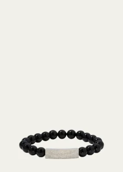 Sydney Evan8mm Black Onyx and Diamond Bar Bracelet