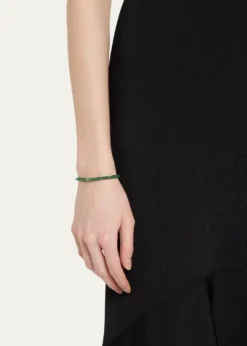 Sydney Evan4mm Diamond Eternity Rondelle on Green Aventurine Wheel Bead Bracelet