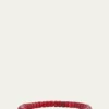 Sydney Evan4mm Red Heishi Bead and Diamond Rondelle Stretch Bracelet