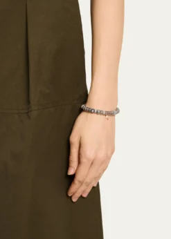 Sydney EvanMystic Grey Moonstone and Diamond Mushroom Charm Bracelet