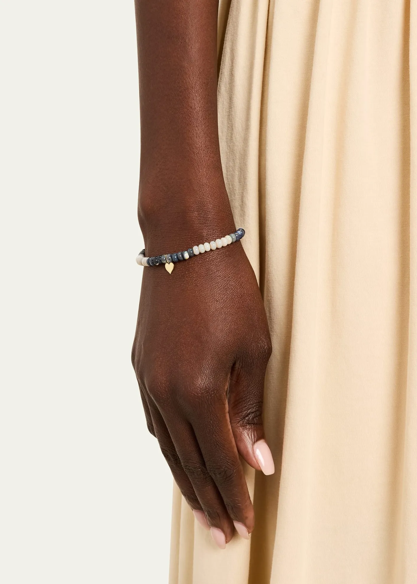 Sydney EvanOpal and 14K Gold Tiny Pure Heart Charm Bracelet