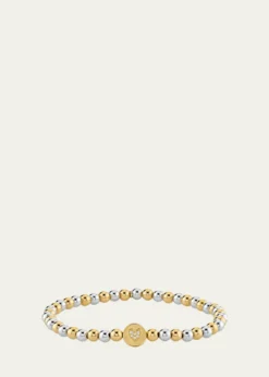 Sydney EvanPeace and Love Bead on Bead 14K Two-Tone Round Bracelet