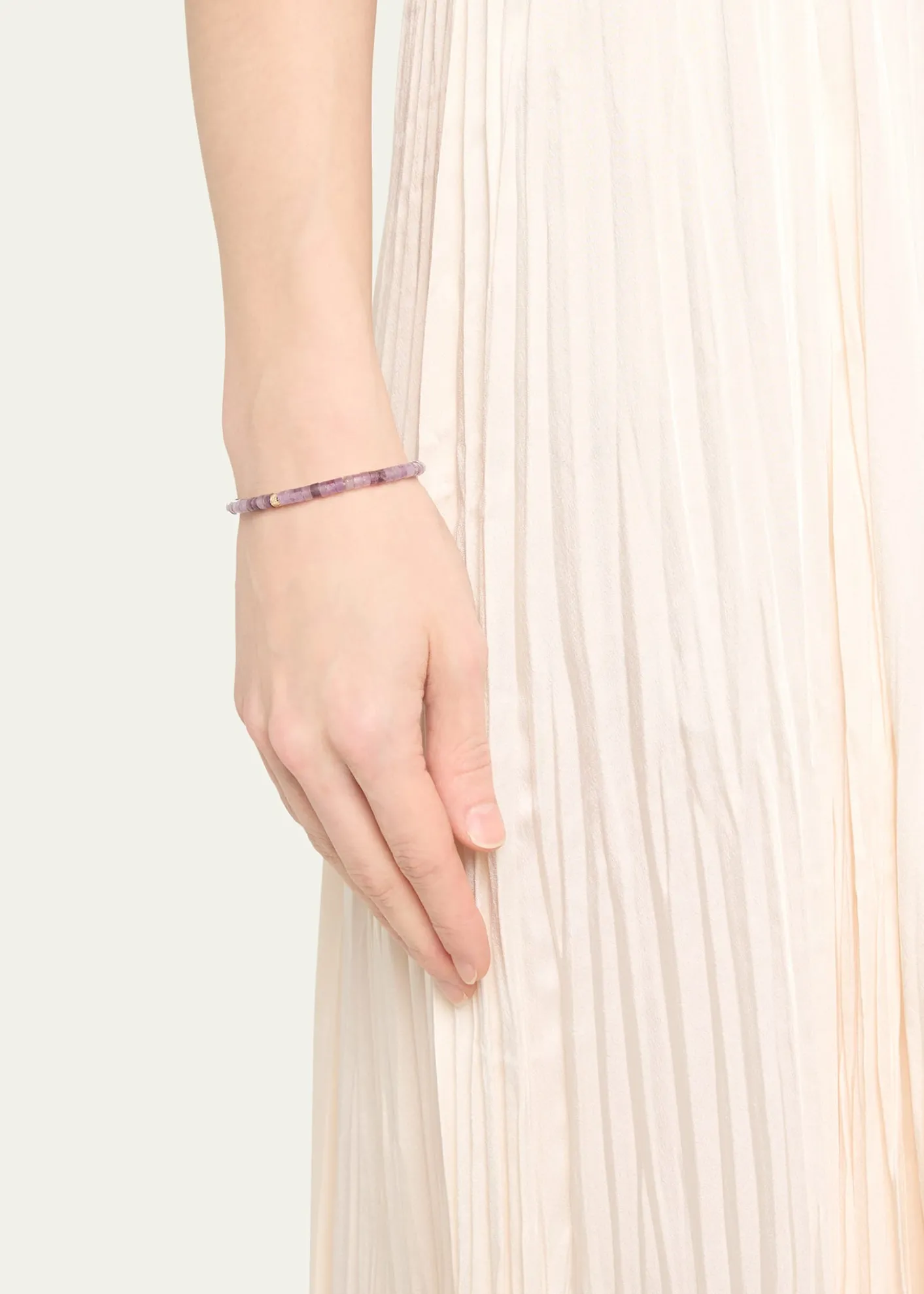 Sydney EvanScallop Edge Pave Rondelle Bead Bracelet